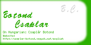 botond csaplar business card